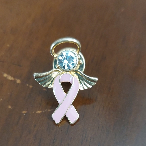 Jewelry - Breast Cancer Awareness Ribbon Angel Halo Lapel Pin
